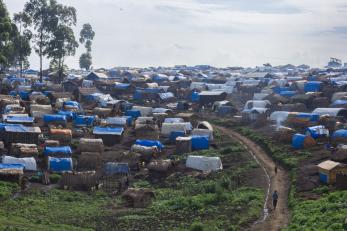 View of the djaiba idp camp in ituri province where mercy corps' emergency program is providing life-saving assistance.